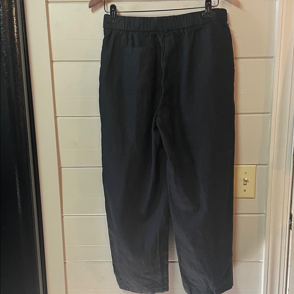 Quince 100% Linen Black Wide Leg Pants Size M.